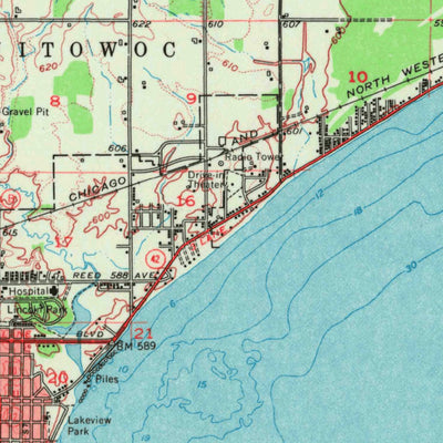 United States Geological Survey Manitowoc, WI (1954, 62500-Scale) digital map