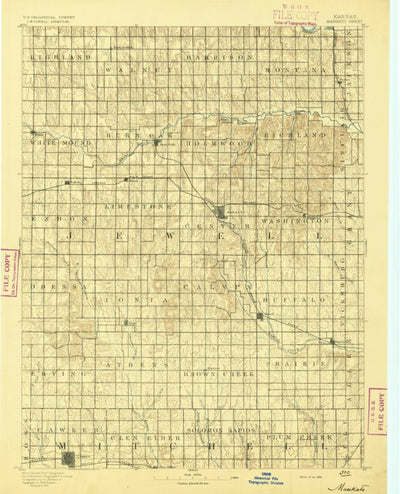 United States Geological Survey Mankato, KS (1894, 125000-Scale) digital map