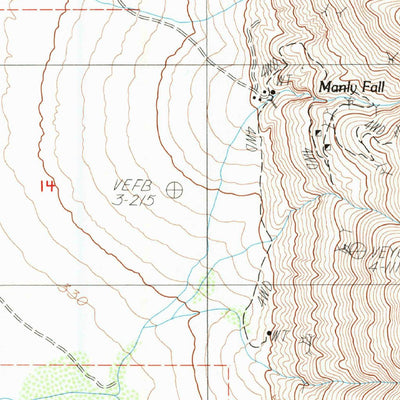 United States Geological Survey Manly Fall, CA (1984, 24000-Scale) digital map