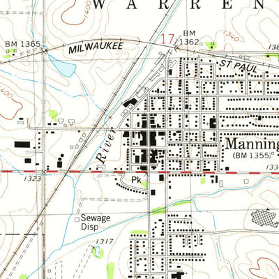 United States Geological Survey Manning, IA (1978, 24000-Scale) digital map