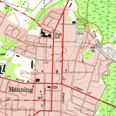 United States Geological Survey Manning, SC (1980, 24000-Scale) digital map