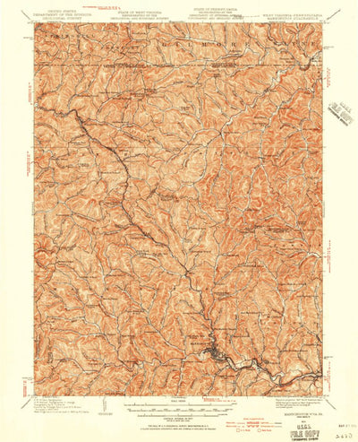 United States Geological Survey Mannington, WV-PA (1923, 62500-Scale) digital map