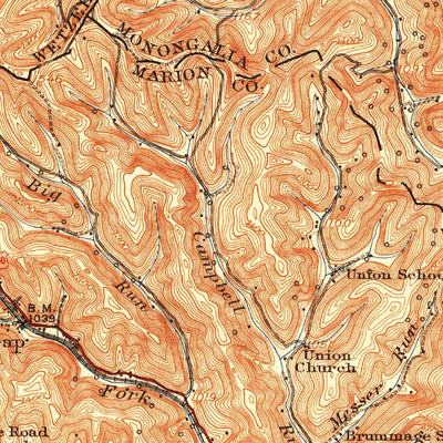 United States Geological Survey Mannington, WV-PA (1923, 62500-Scale) digital map