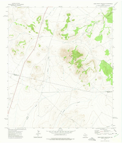 United States Geological Survey Mano Prieto Mountain, TX (1972, 24000-Scale) digital map