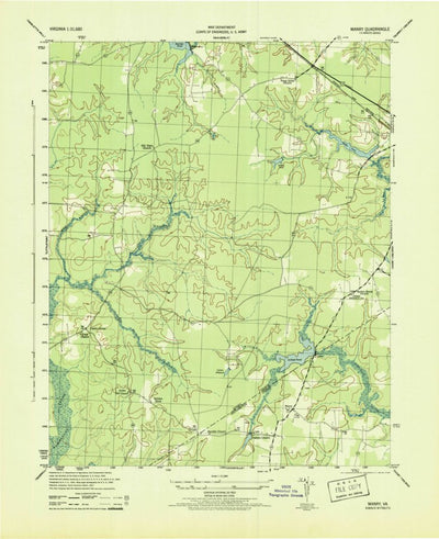 United States Geological Survey Manry, VA (1943, 31680-Scale) digital map