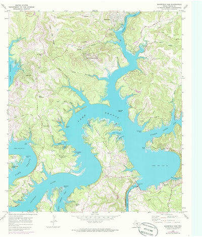 United States Geological Survey Mansfield Dam, TX (1968, 24000-Scale) digital map