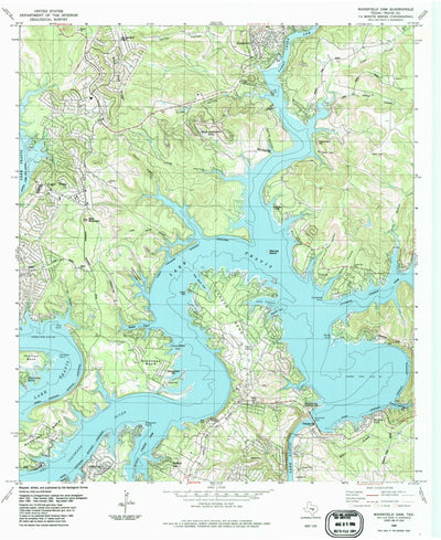 United States Geological Survey Mansfield Dam, TX (1986, 24000-Scale) digital map