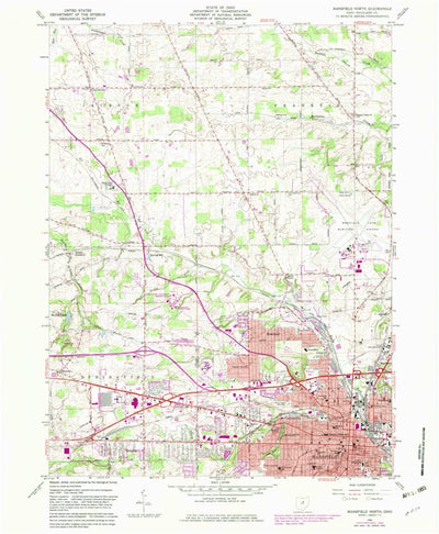 United States Geological Survey Mansfield North, OH (1960, 24000-Scale) digital map