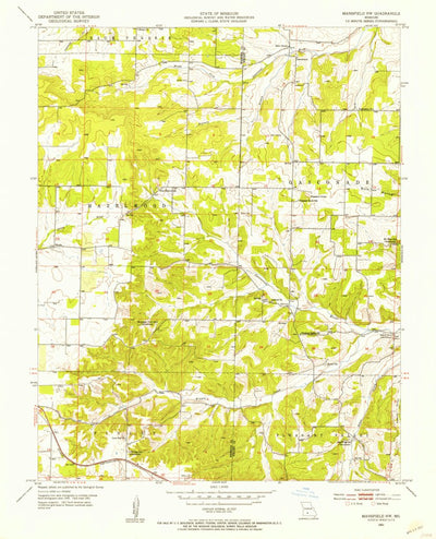 United States Geological Survey Mansfield NW, MO (1951, 24000-Scale) digital map