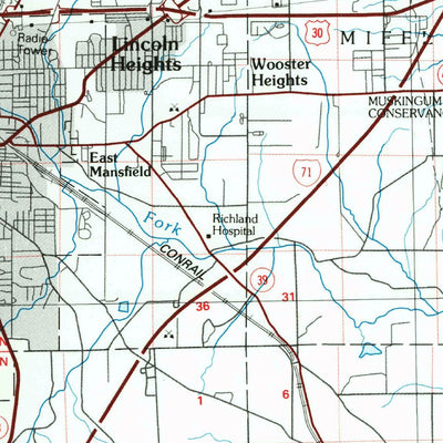United States Geological Survey Mansfield, OH (1986, 100000-Scale) digital map