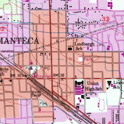 United States Geological Survey Manteca, CA (1952, 24000-Scale) digital map