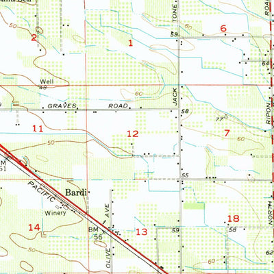 United States Geological Survey Manteca, CA (1952, 62500-Scale) digital map