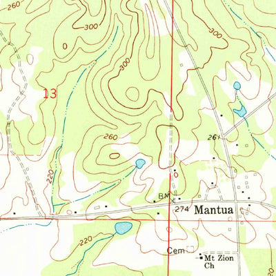 United States Geological Survey Mantua, AL (1970, 24000-Scale) digital map