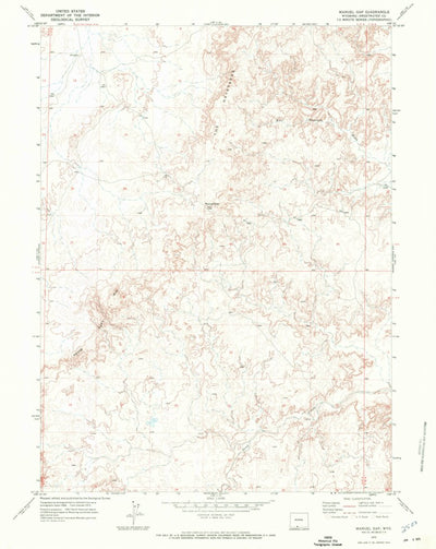 United States Geological Survey Manuel Gap, WY (1970, 24000-Scale) digital map