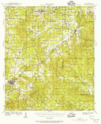 United States Geological Survey Many, LA (1942, 62500-Scale) digital map