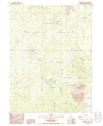 United States Geological Survey Manzanita Lake, CA (1985, 24000-Scale) digital map