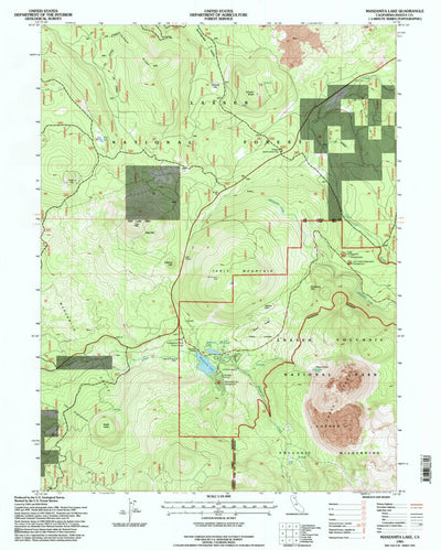 United States Geological Survey Manzanita Lake, CA (1995, 24000-Scale) digital map