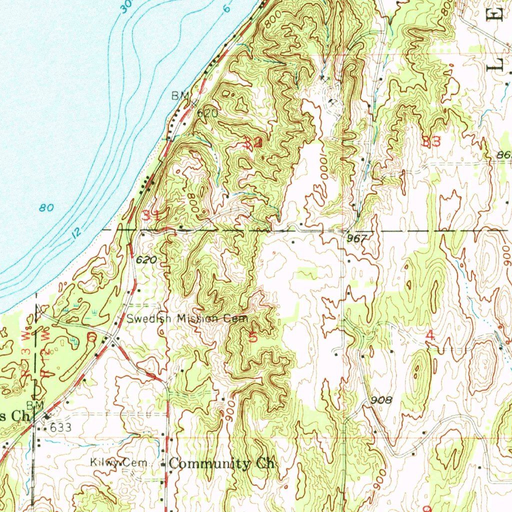 Maple City, MI (1957, 62500-Scale) Map by United States Geological