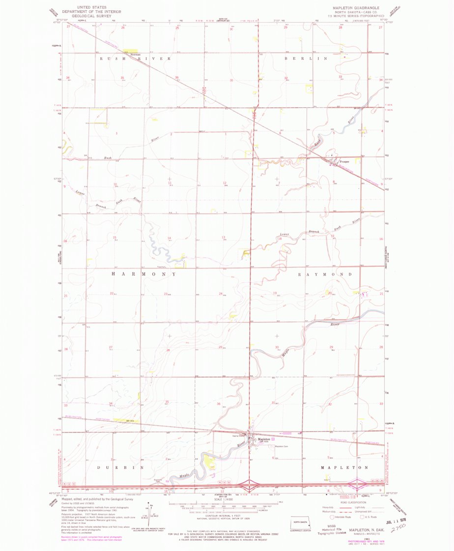 Mapleton, ND (1961, 24000-Scale) Map by United States Geological Survey ...