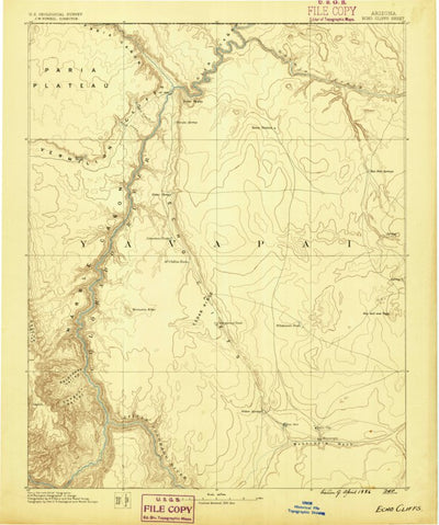 United States Geological Survey Marble Canyon W, AZ (1886, 250000-Scale) digital map