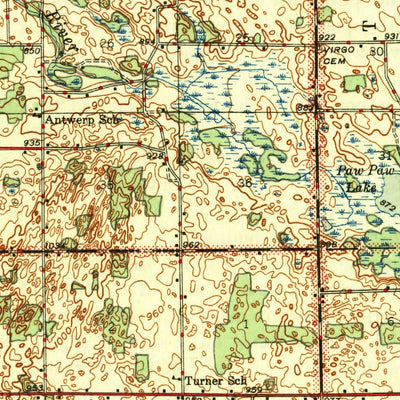 United States Geological Survey Marcellus, MI (1946, 62500-Scale) digital map