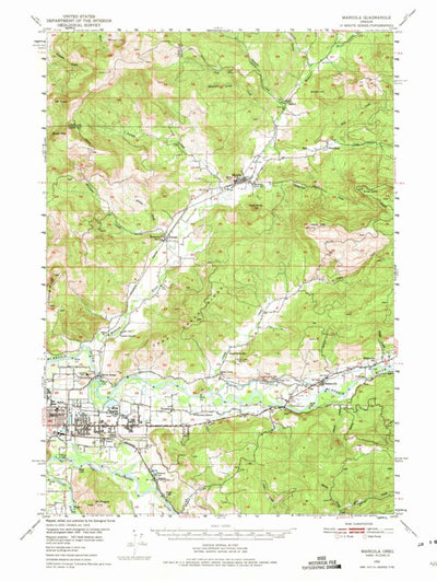 United States Geological Survey Marcola, OR (1950, 62500-Scale) digital map