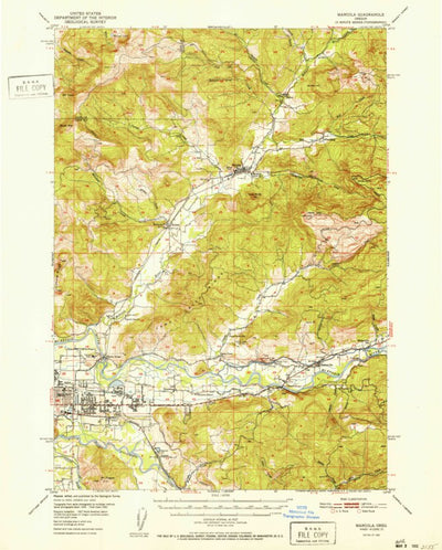United States Geological Survey Marcola, OR (1952, 62500-Scale) digital map