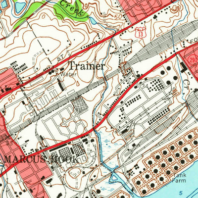 United States Geological Survey Marcus Hook, PA-DE-NJ (1953, 24000-Scale) digital map