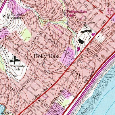 United States Geological Survey Marcus Hook, PA-DE-NJ (1967, 24000-Scale) digital map