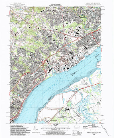 United States Geological Survey Marcus Hook, PA-DE-NJ (1993, 24000-Scale) digital map