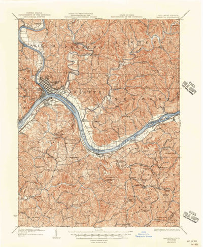 United States Geological Survey Maretta, WV-OH (1927, 62500-Scale) digital map