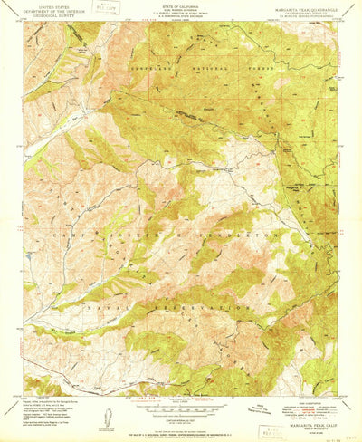 United States Geological Survey Margarita Peak, CA (1950, 24000-Scale) digital map