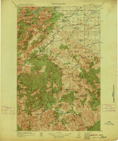 United States Geological Survey Marias Pass, MT (1913, 125000-Scale) digital map