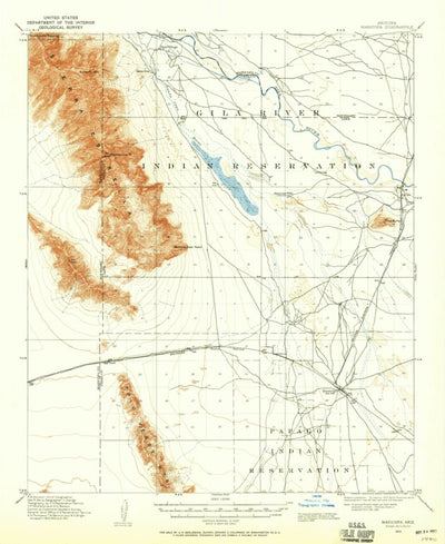 United States Geological Survey Maricopa, AZ (1913, 62500-Scale) digital map