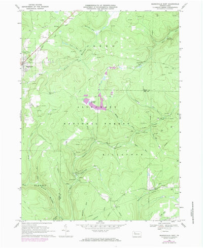 United States Geological Survey Marienville East, PA (1967, 24000-Scale) digital map