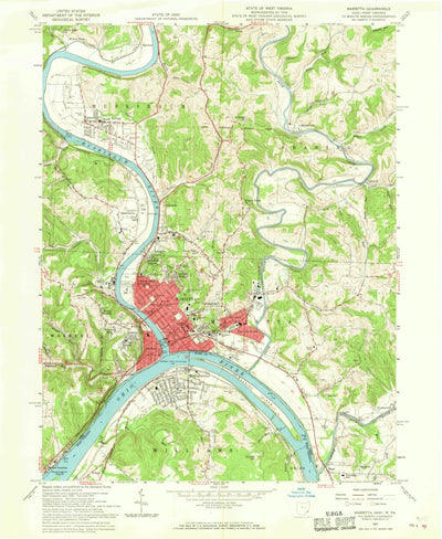 United States Geological Survey Marietta, OH-WV (1957, 24000-Scale) digital map