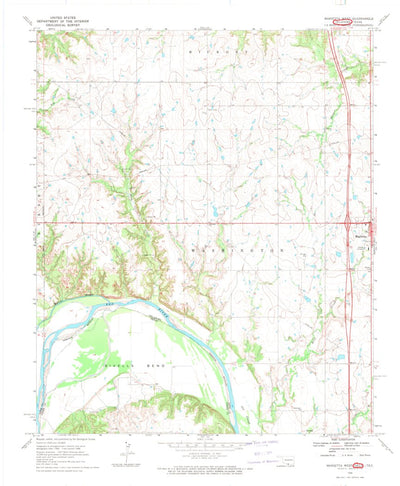 United States Geological Survey Marietta West, OK-TX (1968, 24000-Scale) digital map
