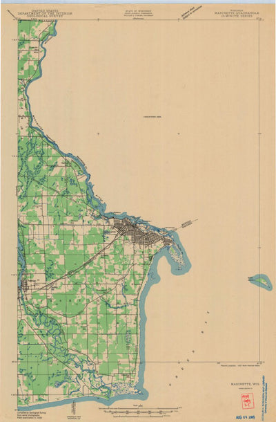 United States Geological Survey Marinette, WI-MI (1939, 48000-Scale) digital map