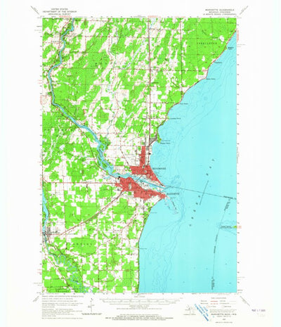 United States Geological Survey Marinette, WI-MI (1963, 62500-Scale) digital map