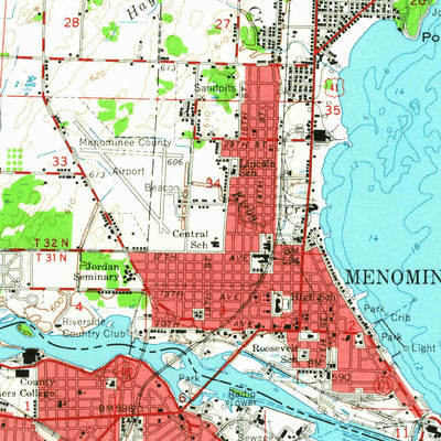 United States Geological Survey Marinette, WI-MI (1963, 62500-Scale) digital map