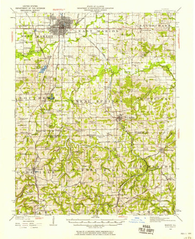 United States Geological Survey Marion, IL (1940, 62500-Scale) digital map