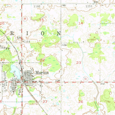 United States Geological Survey Marion, MI (1957, 62500-Scale) digital map