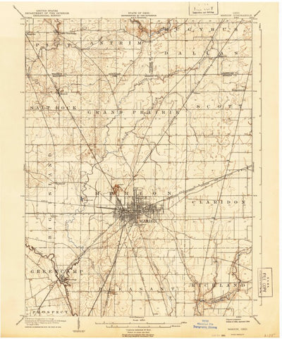 United States Geological Survey Marion, OH (1905, 62500-Scale) digital map