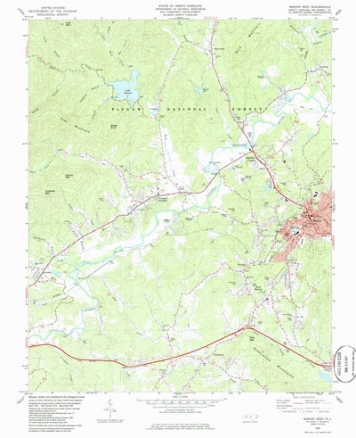 United States Geological Survey Marion West, NC (1985, 24000-Scale) digital map