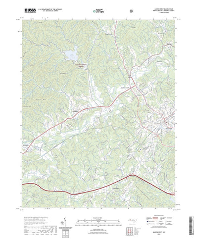 United States Geological Survey Marion West, NC (2022, 24000-Scale) digital map