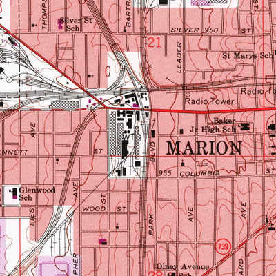 United States Geological Survey Marion West, OH (1961, 24000-Scale) digital map