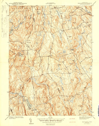 United States Geological Survey Marlborough, CT (1944, 31680-Scale) digital map