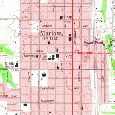 United States Geological Survey Marlow, OK (1981, 24000-Scale) digital map