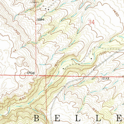 United States Geological Survey Marlow, SD-ND (1958, 24000-Scale) digital map