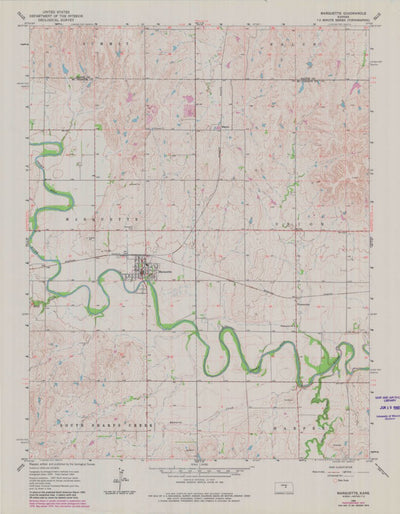 United States Geological Survey Marquette, KS (1964, 24000-Scale) digital map